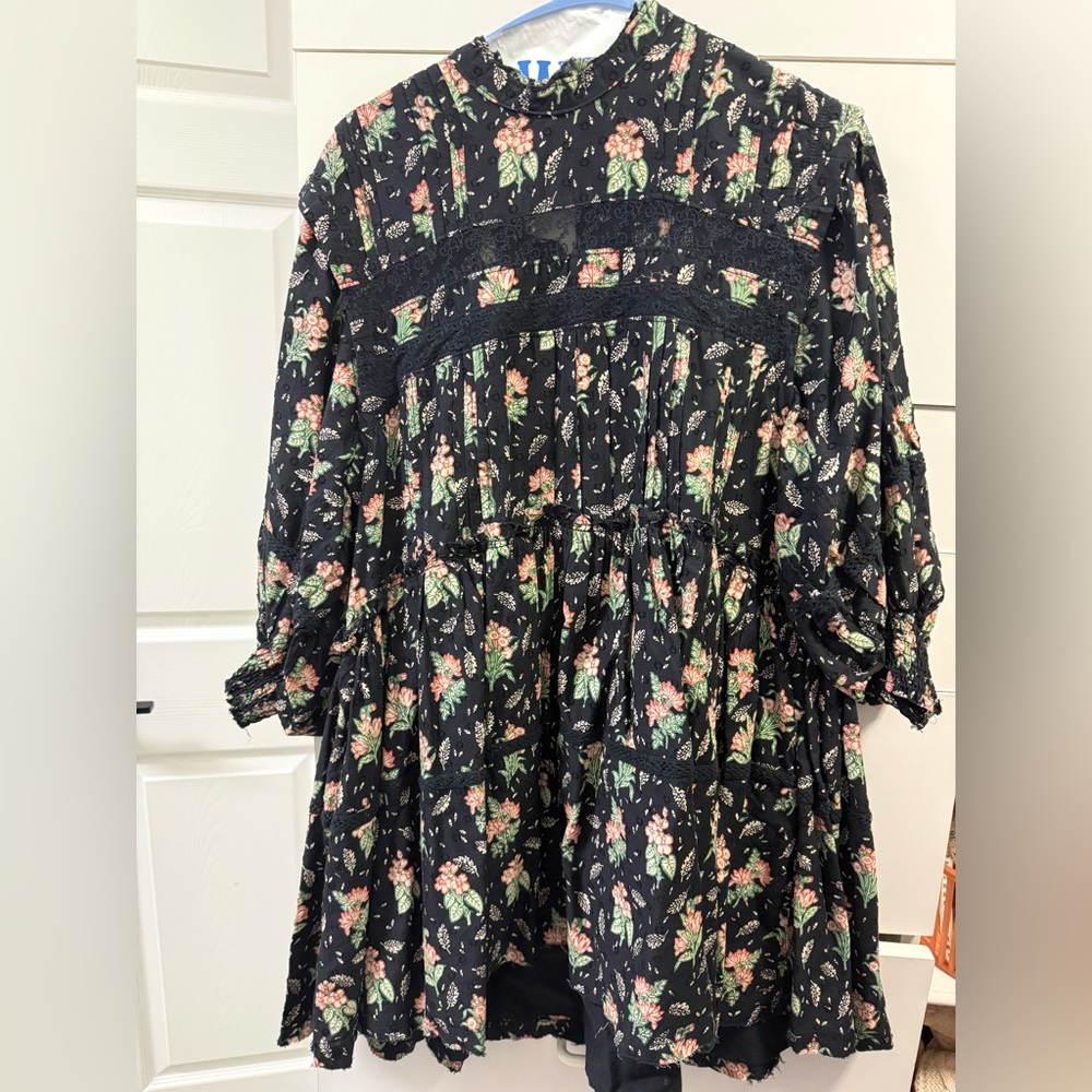 Anthropologie Pilcro Long-Sleeve Mock-Neck Swing Mini Dress S - Picture 3 of 8